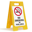 No Smoking In Pool Area Floor Sign