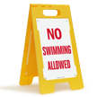 No Swimming Allowed Floor Sign