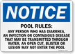 Notice Person Who Has Diarrhea Not Enter The Pool Sign