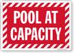 Pool At Capacity Social Distancing Sign