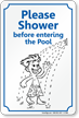 Shower Before Entering Pool Sign