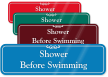 Shower Before Swimming ShowCase Wall Sign
