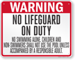 South Dakota No Lifeguard On Duty Sign