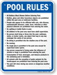 Pool Rules Safety Sign