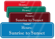 Sunrise To Sunset Pool Hours ShowCase Wall Sign