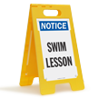 Swim Lesson Standing Floor Notice Sign