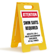 Swim Suits Required FloorBoss Standing Floor Sign