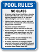 Tennessee Pool Rules No Glass Sign