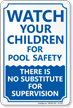 Watch Your Children For Pool Safety Sign
