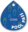 Pool Pass In Water Drop Shape, Colorful Sandals