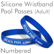 Ink-Filled Debossed Silicone Wristband Pool Passes