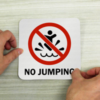 Warning Marker for No Jumping in Pool
