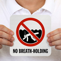 Warning: No underwater breath-holding sign