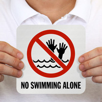 Warning Sign: No Swimming Alone