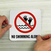 Safety Marker for Pool: No Solo Swimming
