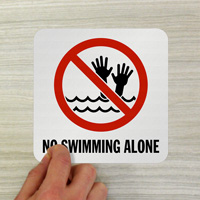 Pool Rule Marker: No Swimming Alone