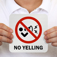 No Shouting Pool Sign