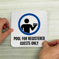 Guests Only Pool Sign for Security