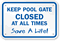 Keep Pool Gate Closed Sign