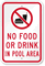 No Food Or Drink In Pool Area Sign