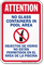 Attention No Glass Containers Pool Sign