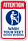 Attention Wash Your Feet Pool Sign
