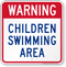 Children Swimming Area Pool Warning Sign