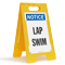 Lap Swim Notice Free-Standing Floor Sign