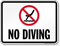 No Diving Sign for Arizona, Arkansas, California & Florida
