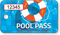 Pool Pass In Rectangular Shape, Lifesaver Print